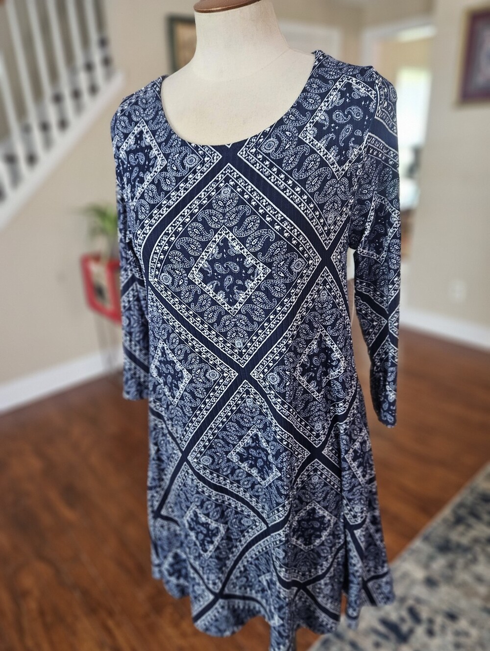 NWT! Thyme And Honey Blue Boho Dress Medium